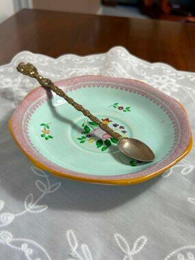 Vintage Italian Silver Plate Demitasse Souvenir Spoon